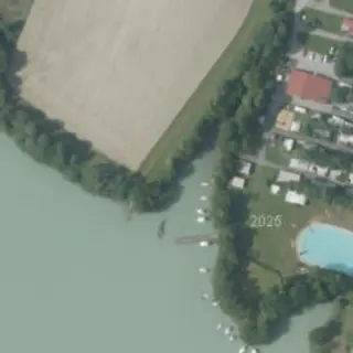 Luftbild von Stausee camping