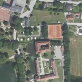 Luftbild von Camping Schloss Burgau