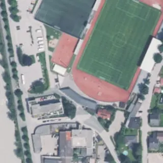 Luftbild von Wohnmobilstellplatz Parkplatz Kufstein Arena