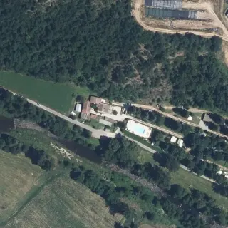 Vista aerea di Camping Les Berges du Doux