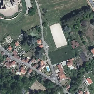 Flygbild över Aire de service de camping-cars Montrond-les-Bains