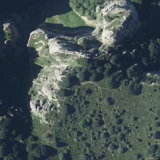 Flygbild över Bivouac de la Pas de la Laveuse