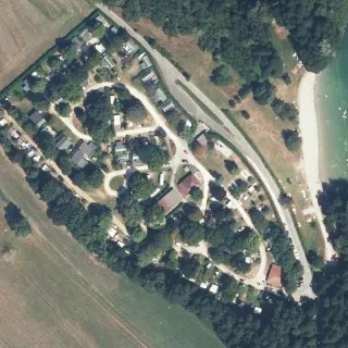 Aerial view of Camping des Lacs
