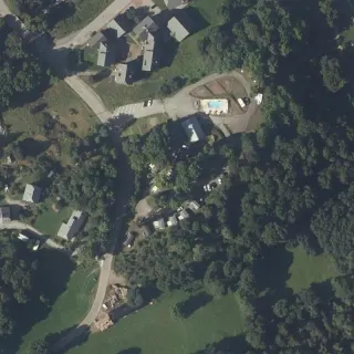 Aerial view of Camping Saint-Colomban