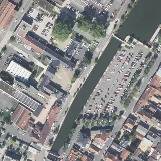 Aerial view of Service station