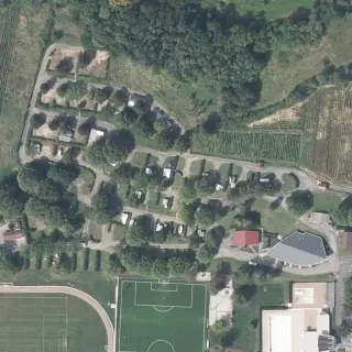 Luftbild von Camping Au coeur des Vignes