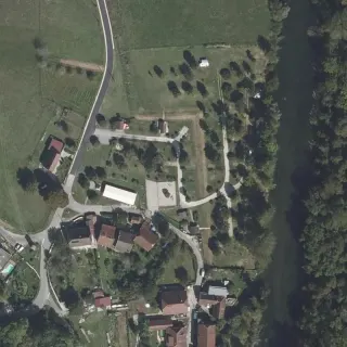 Aerial view of Camping de la Louve