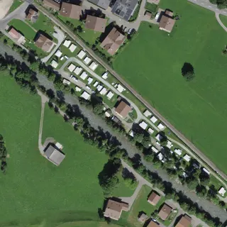 Luftbild von Camping Saanen beim Kappeli