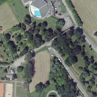Flygbild över Tömningsstation
