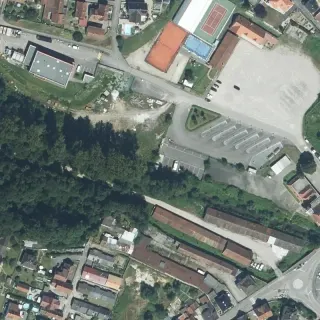Aerial view of Service station
