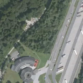 Luftbild von Parkplatz