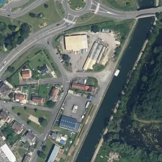 Luftbild von Ver-/Entsorgung