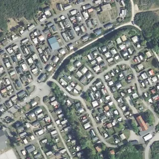 Luftbild von Camping des Dunes