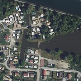 Vue aérienne de Camping les Colombes