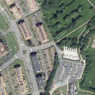 Aerial view of Service station