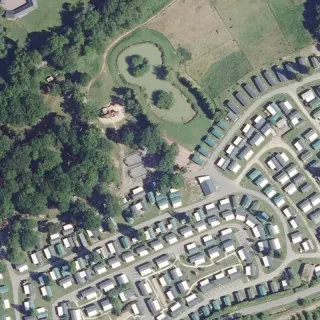 Vue aérienne de Camping Le Château d'Arvid