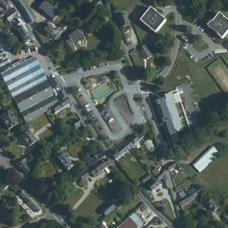 Vista aerea di Aire de stationnement de Doudeville