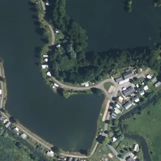 Luftbild von Camping des Deux Rivières