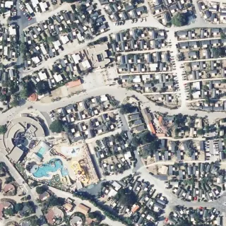 Aerial view of Les Dunes