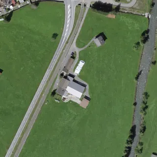 Luftbild von Stellplatz Davos