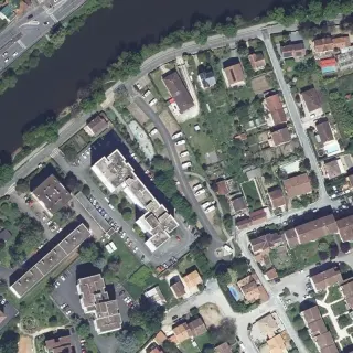 Vista aerea di Espace des Prés