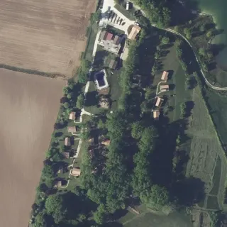 Aerial view of Les Chalets de Dordogne