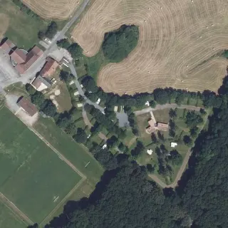 Vue aérienne de Camping-car Park Pierre-Buffière