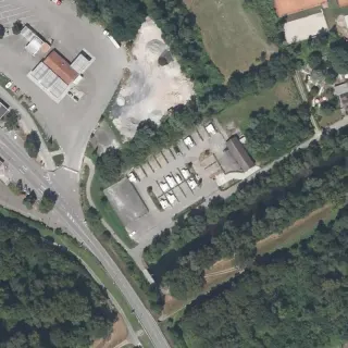 Luftbild von Wohnmobilstellplatz Badesee Rheinau Freistett