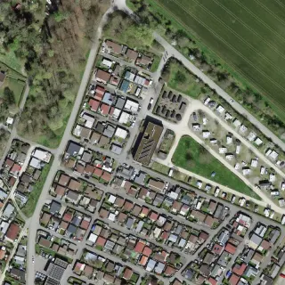 Vue aérienne de Aire de service