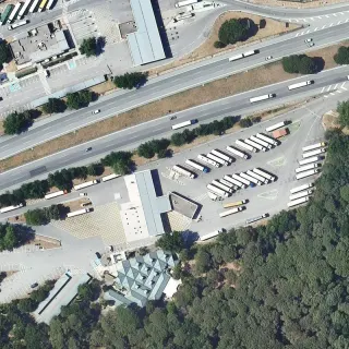 Vue aérienne de Aire de service