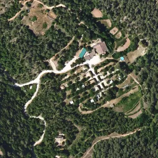 Aerial view of Càmping Vilademager