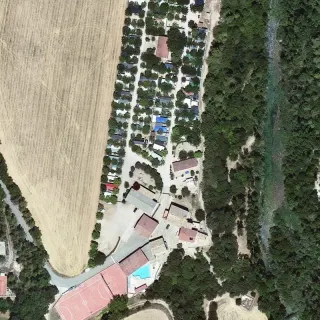 Vue aérienne de Càmping La Ribera
