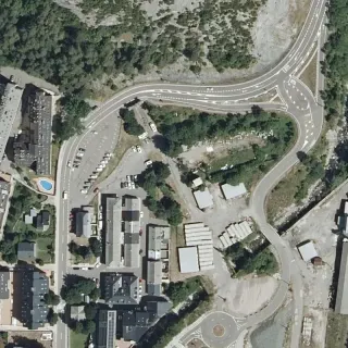Vista aerea di canfranc-Estacion,Spanje