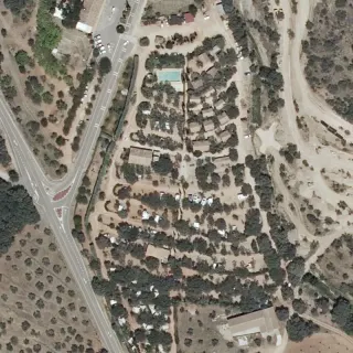 Luftbild von Camping Alquézar