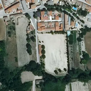 Vista aerea di Área de autocaravanas Lezuza