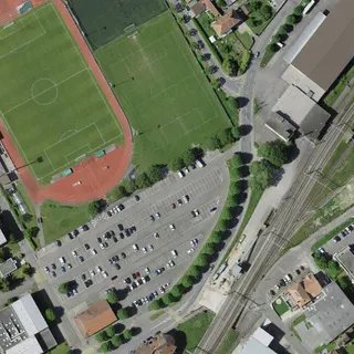 Luftbild von Stade Municipal Payerne
