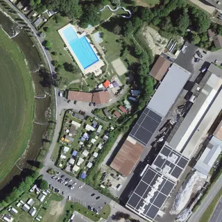 Luftbild von Camping de Moudon