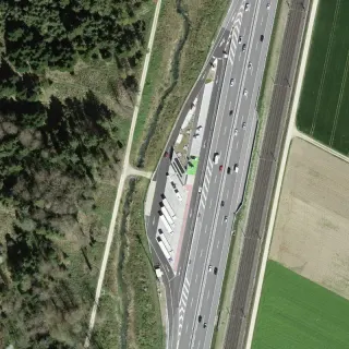 Luftbild von Ver-/Entsorgung