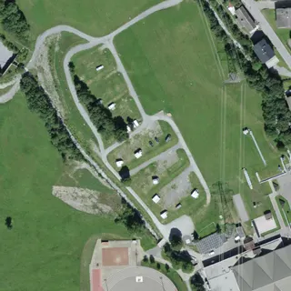 Luftbild von Camping Sportarena Leukerbad