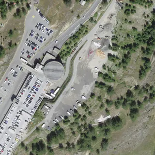 Luftbild von Stellplatz Saas-Fee